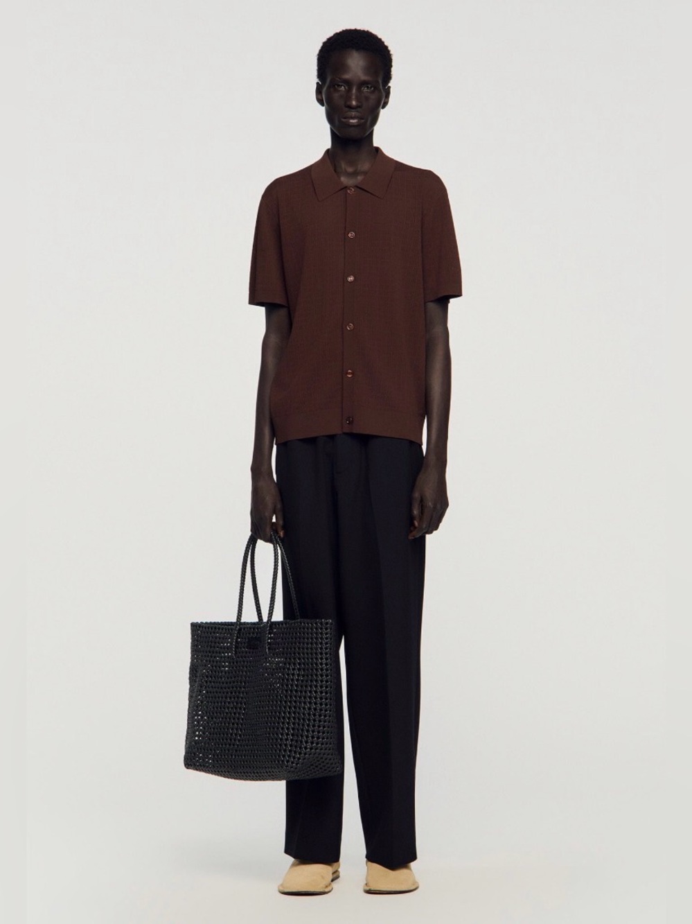 SANDRO OPENWORK SHIRT